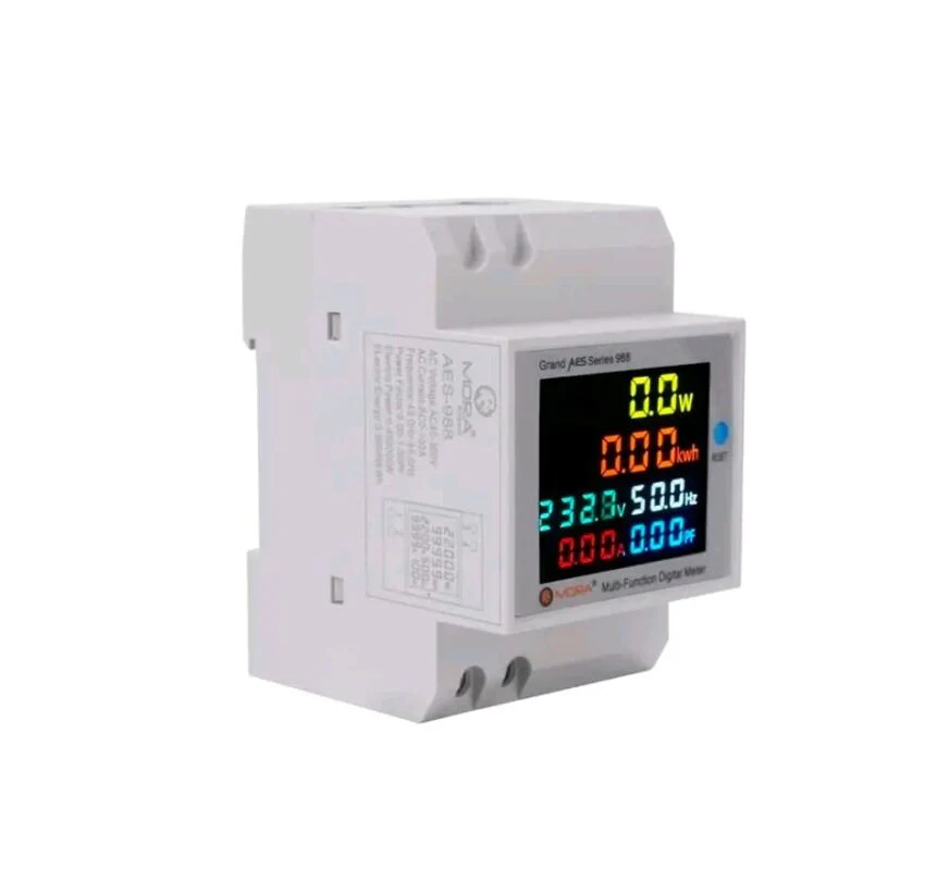 Mora AES-998 6IN1 din rail AC 220V 100A Voltage Current KWH Electric energy meter with Frequency and Power Factor - Image 2