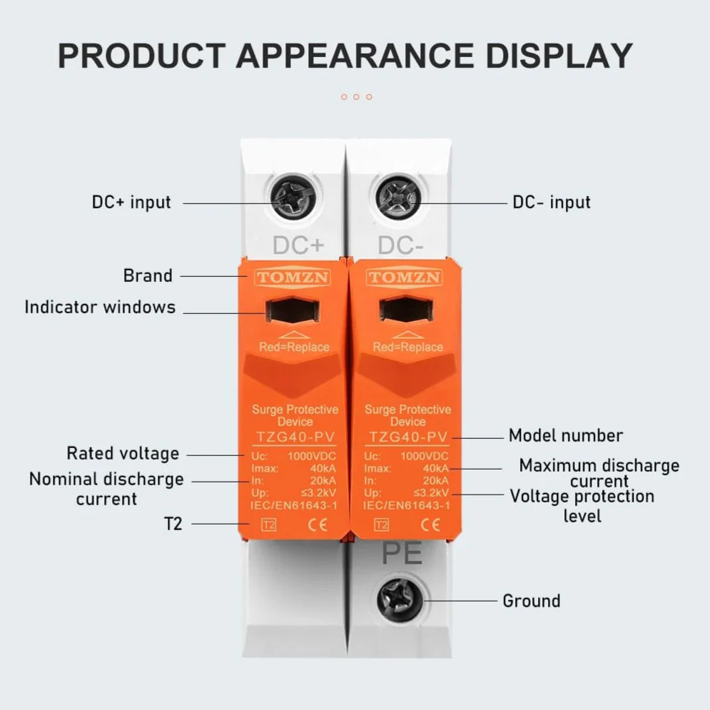 Tomzn SPD DC House Surge Protector 1000v - Image 3