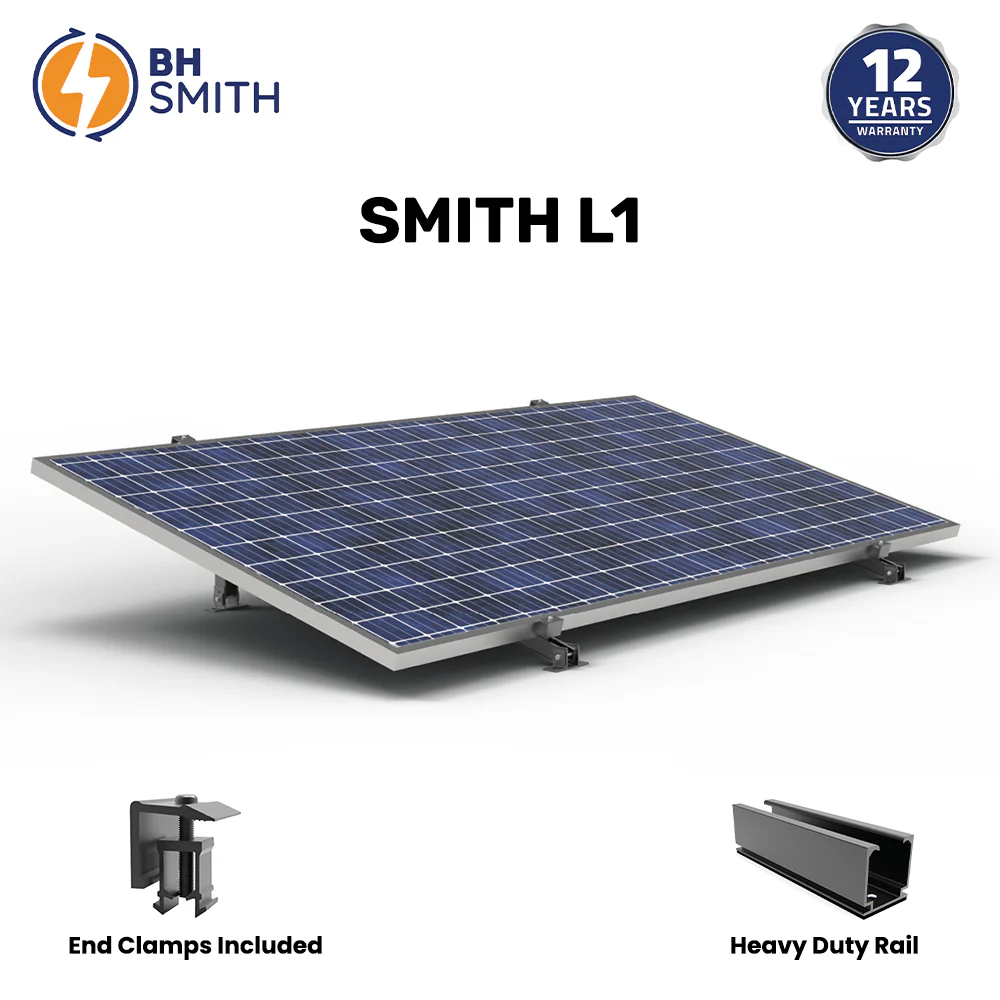 BHS Aluminium Smith L1 Solar Structure with clamps For Single Solar Panel - Image 2