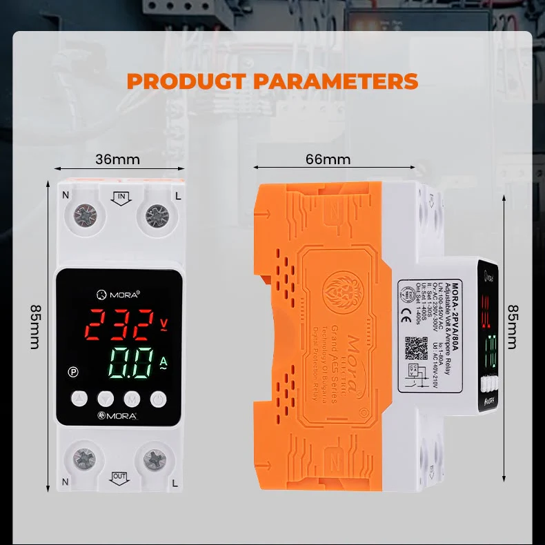 Mora 80A VA Protector by MORA Bulgaria with time delay function 2024 - Image 9