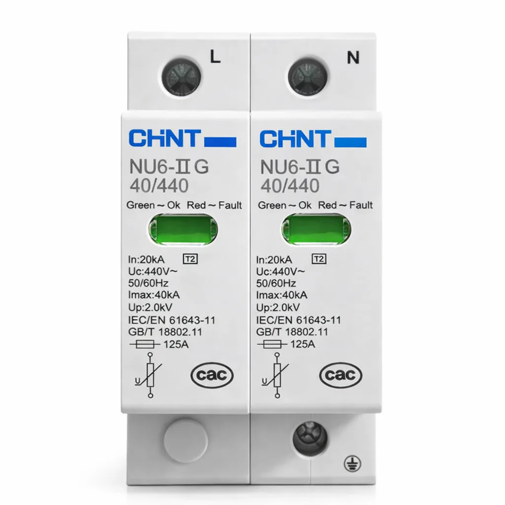 CHINT NU6-IIG 40/440 2P 400V AC Surge Protection Device (SPD)