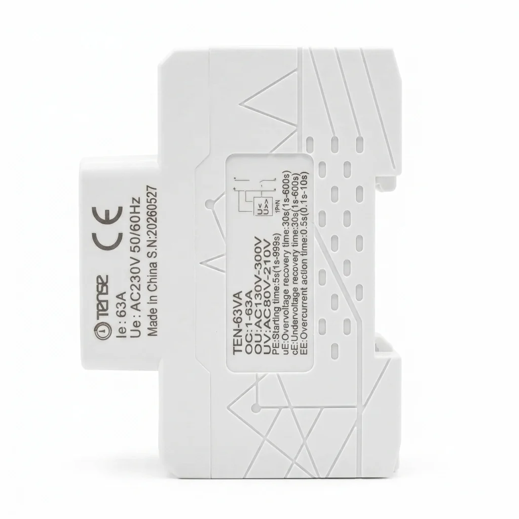 Tense TEN-63VA 2in1 Adjustable Over & Under Voltage Protector Ampere Protector - Image 2