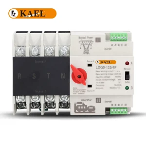 KAEL LDQ5-125/4P Red Nob AC 3Phase Din Rail 220V Dual Power Automatic Transfer Switch ATS