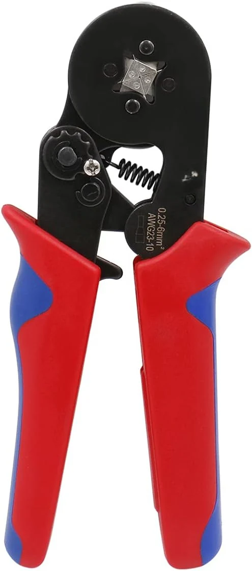 YTH Crimping Plier HSC8 6-46 Self-adjustable Crimping Tools for 0.25-6 mm² AWG 23-10, Square Ferrule Wire Cable End-sleeves Red - Image 2