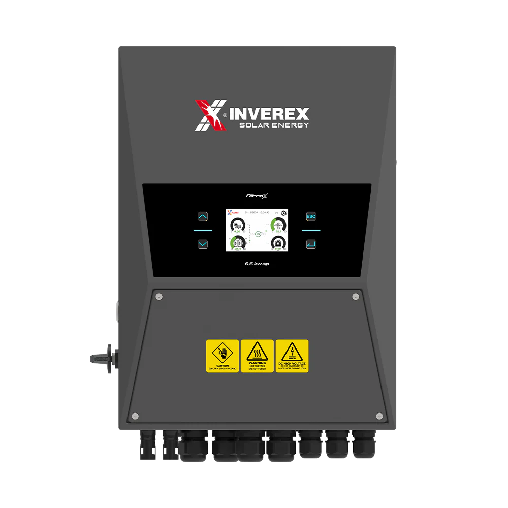 Inverex Nitrox 6.6kW Hybrid Solar Inverter – 48V | Single Phase | 13,200W PV Input | IP65 Rated