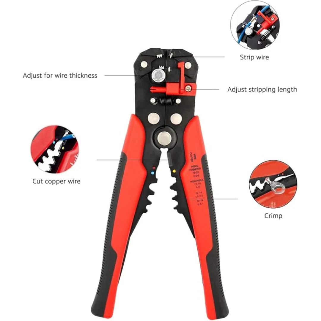YTH 803 5-in-1 Automatic Wire Cutter – 8" Self-Adjusting Stripper, Cutter & Crimper for Electrical Work - Image 3
