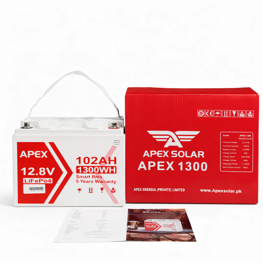 APEX 1300 12.8V 102Ah 1300Wh Lithium Battery LiFePO4 IP65 8000 Cycles | Solar & Backup Power