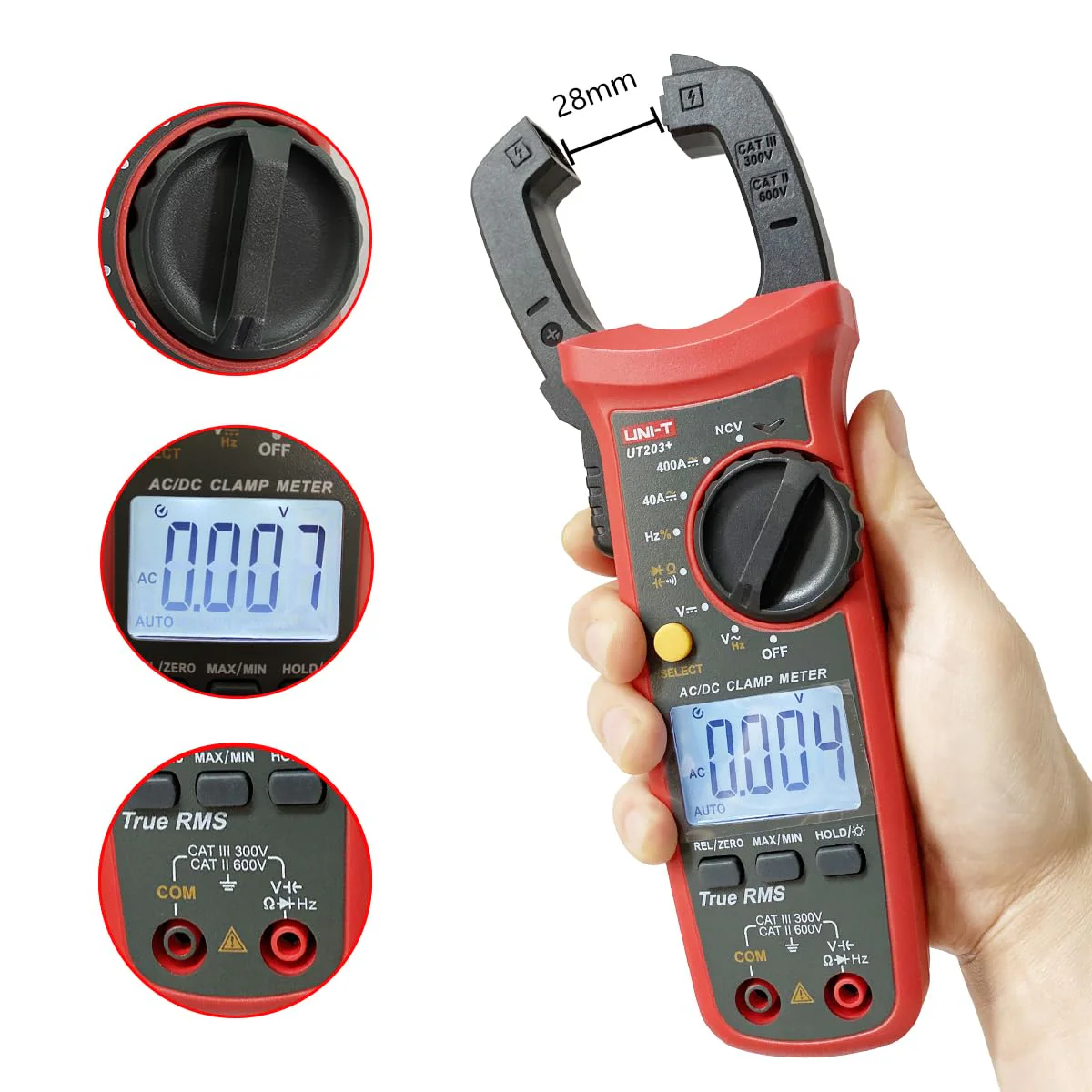 Uni-T UT203+ Digital Clamp Multimeter DC AC Current Voltmeter 400-400A - Image 4
